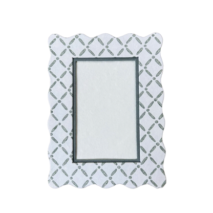Block Printed Frame - Croix Green - 4x6