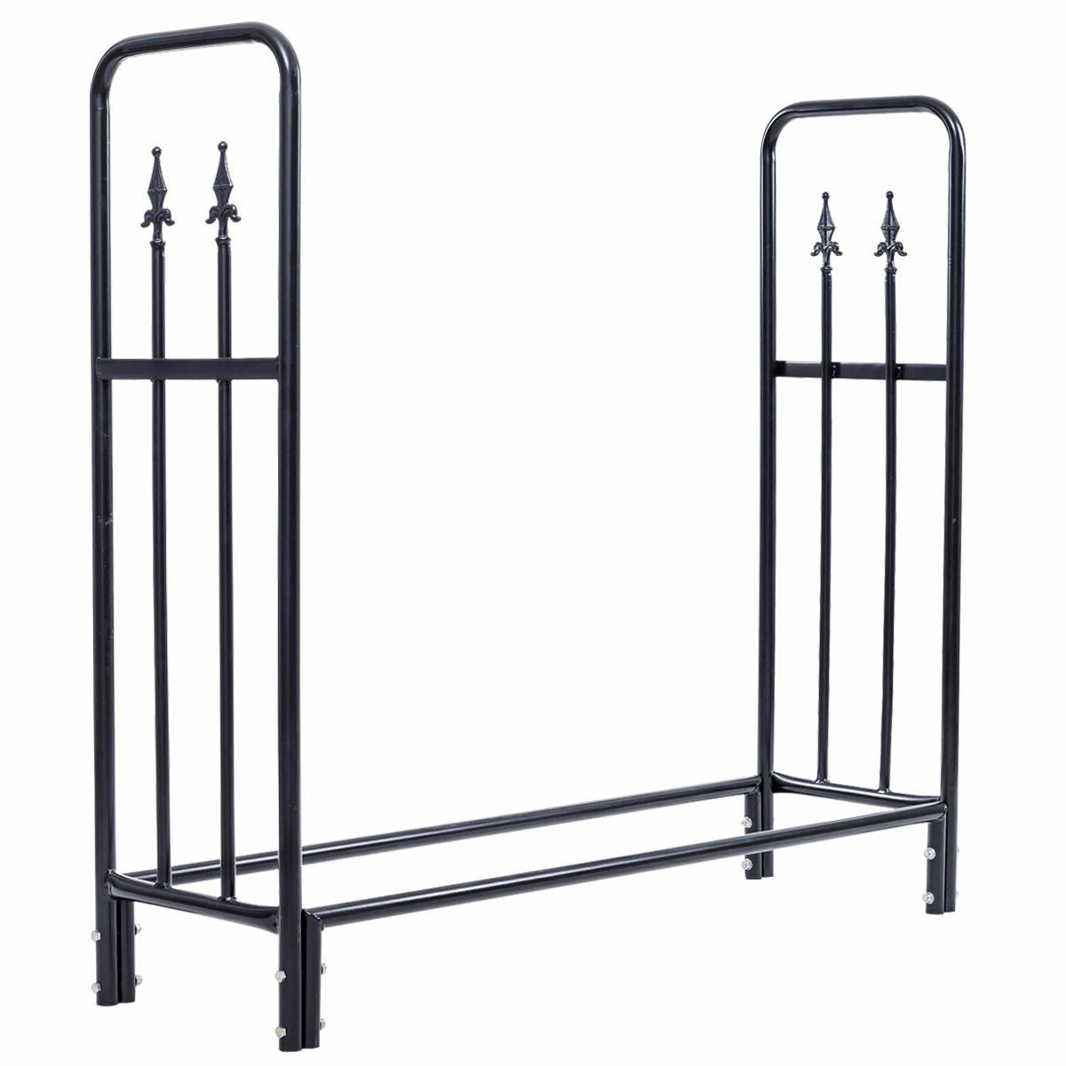 4 Ft Outdoor Heavy Duty Steel Firewood Wood Storage Rack