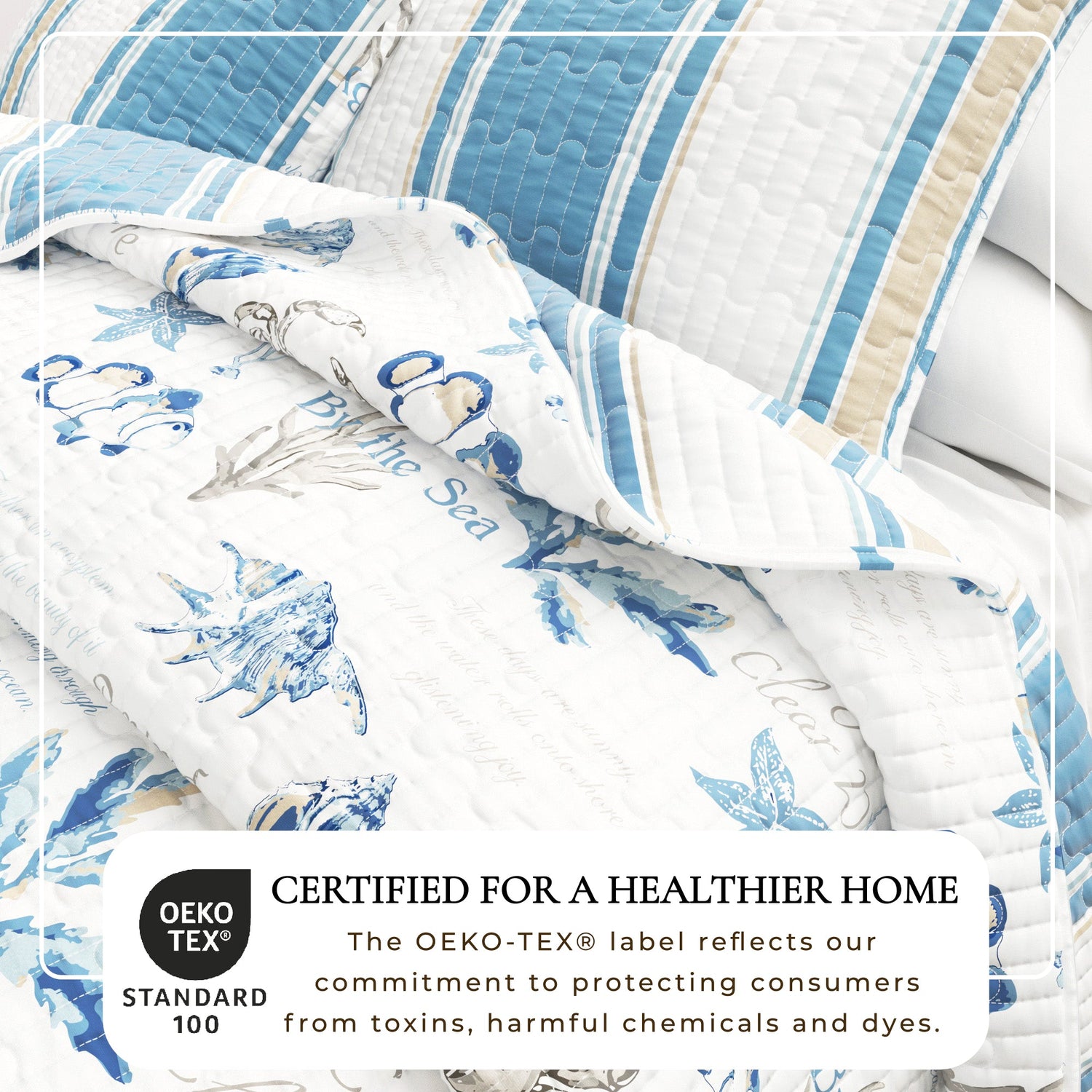 Stripe &amp; Ocean Story Coastal Quilt Set - New Castle Collection