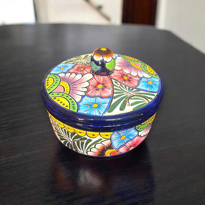 Talavera Tortilla Warmer | Hand-Painted Mexican Ceramic Dish