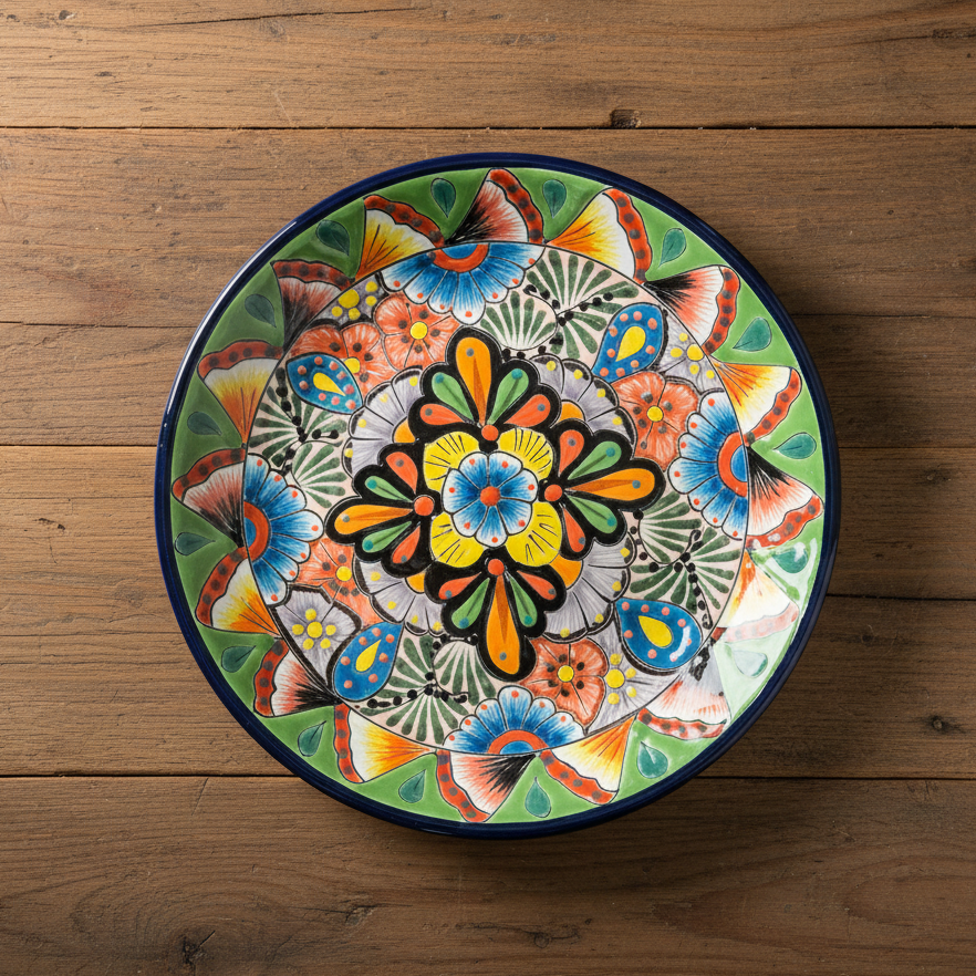 10" Talavera Dinner Plate | Colorful Mexican Dinnerware