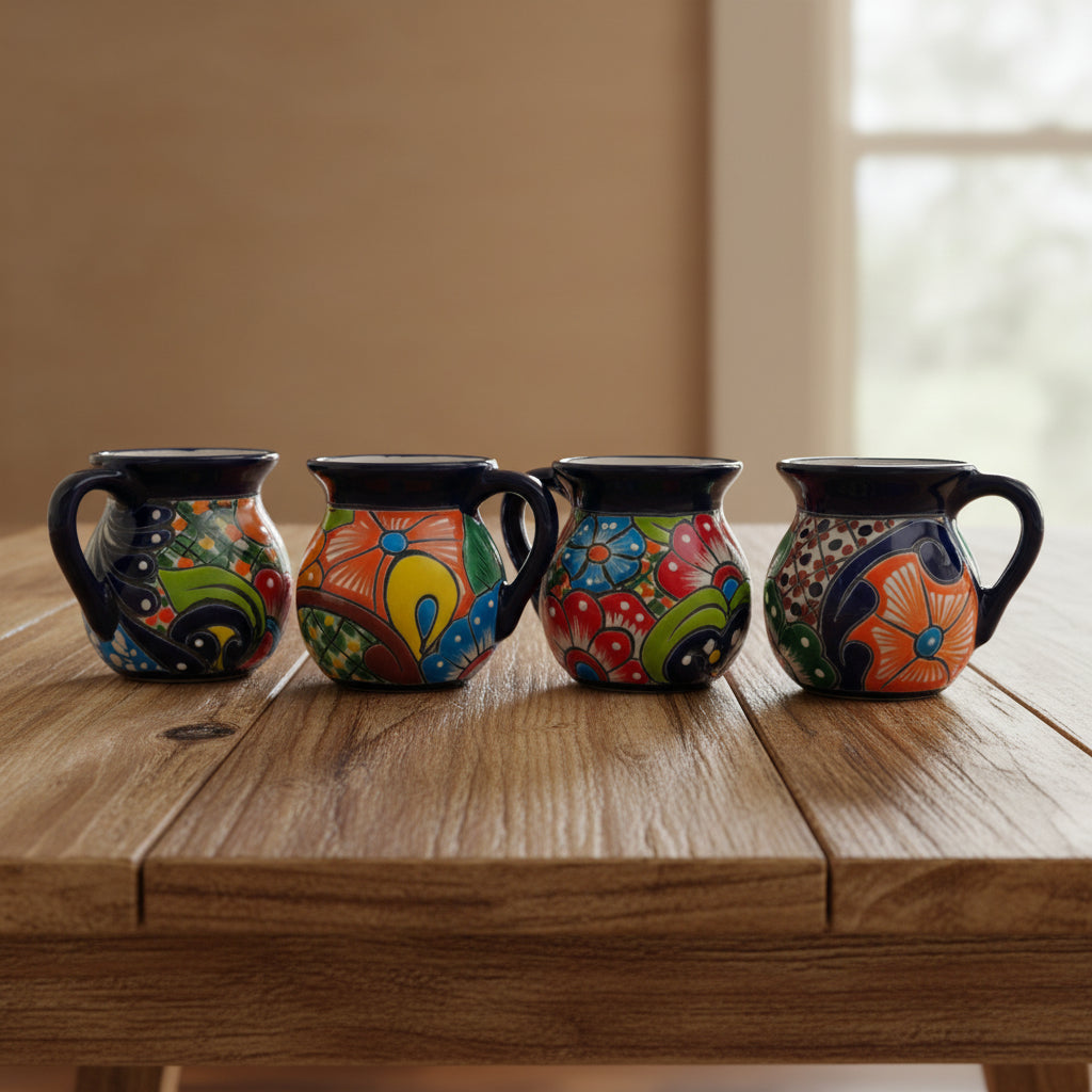 Talavera Floral Coffee Mug | Handmade Mexican Ceramic Cup