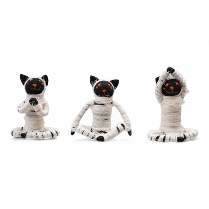 Handmade Wool Felt Mummy Costume Yoga Cat