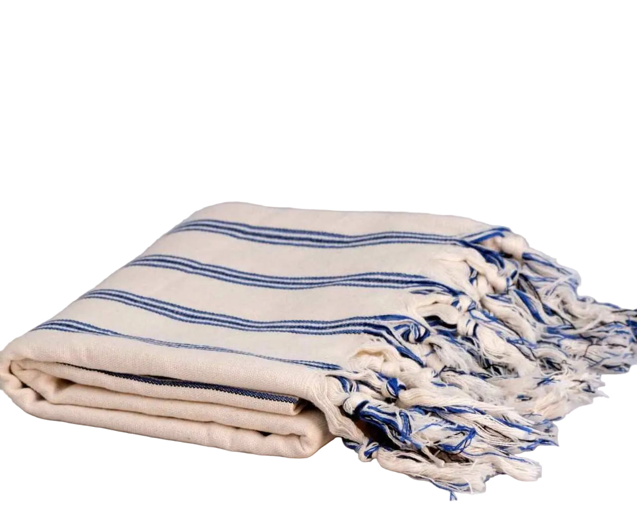 100% Cotton Striped Handwoven Turkish Towel in Indigo