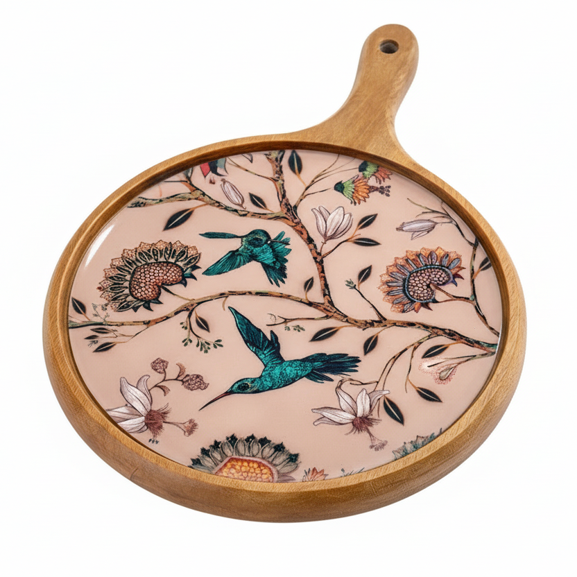 Charcuterie Board Pizza Serving Platter - Humming Bird