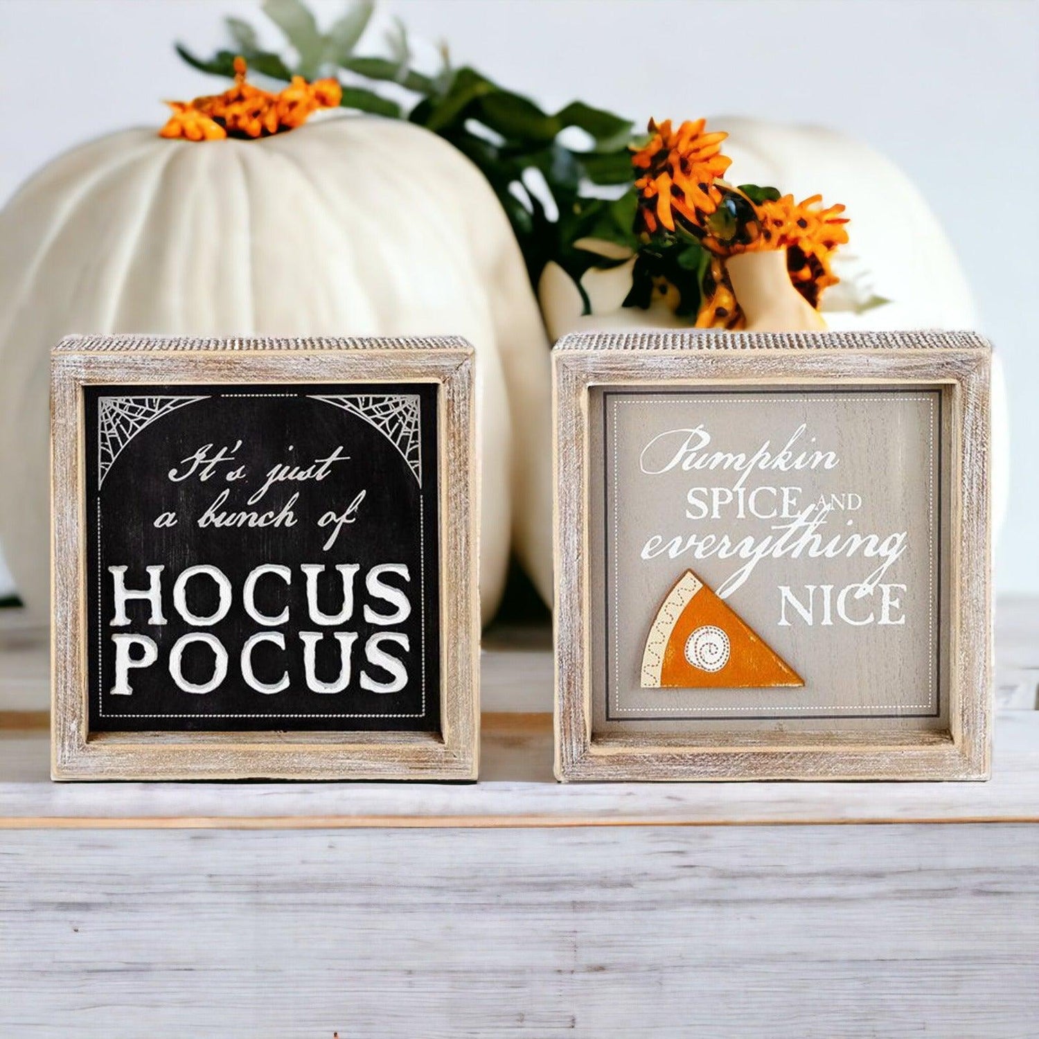 Hocus Pocus + Pumpkin Spice Double Sided Wood Sign