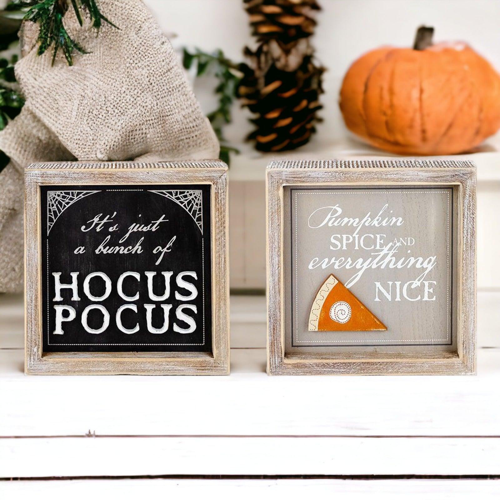 Hocus Pocus + Pumpkin Spice Double Sided Wood Sign