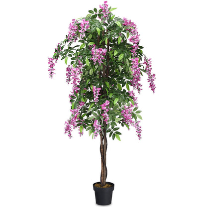 6-Ft Artificial Wisteria Indoor-Outdoor Tree