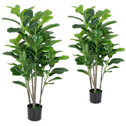 Set of 2 - 51 Inch Indoor/Outdoor Artificial Fiddle Leaf Fig Trees
