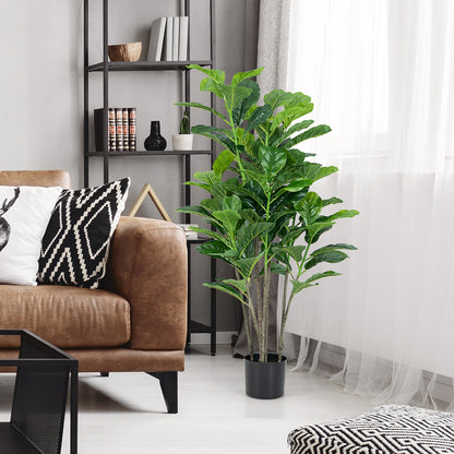 Set of 2 - 51 Inch Indoor/Outdoor Artificial Fiddle Leaf Fig Trees