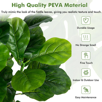 Set of 2 - 51 Inch Indoor/Outdoor Artificial Fiddle Leaf Fig Trees