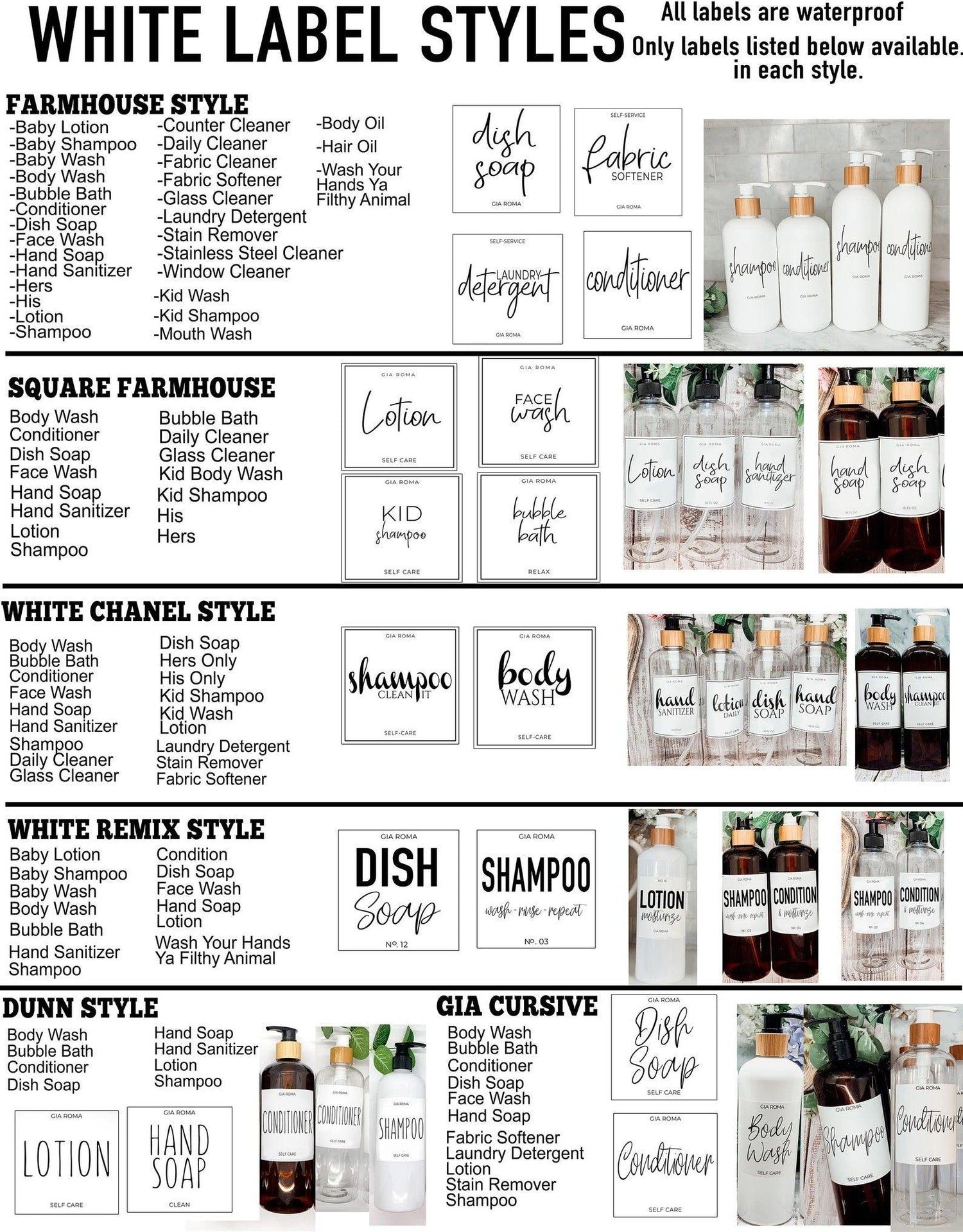 16oz Plastic Cleaning Bottles with Customized Labels