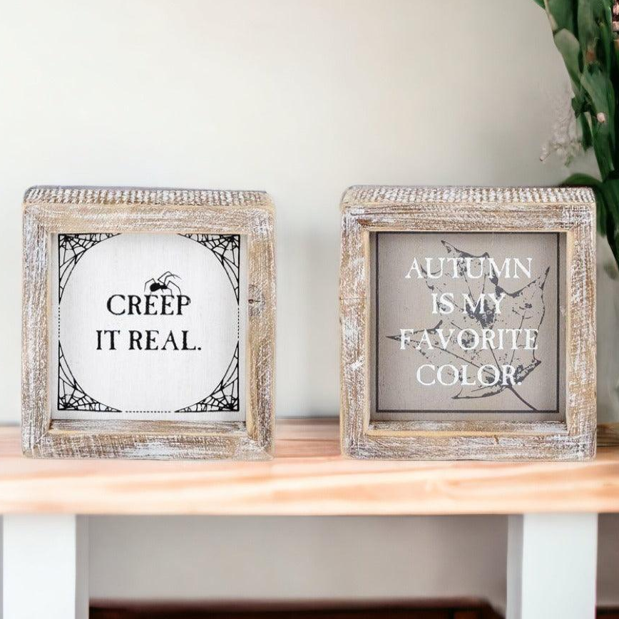 Creep + Autumn | Double-Sided Wood Sign