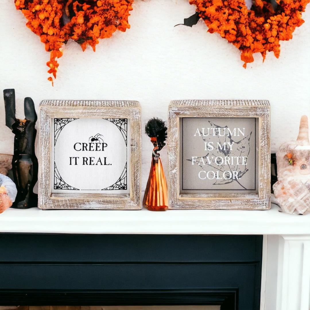 Creep + Autumn | Double-Sided Wood Sign