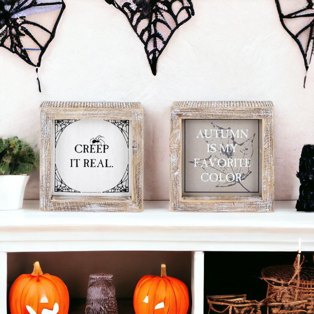 Creep + Autumn | Double-Sided Wood Sign