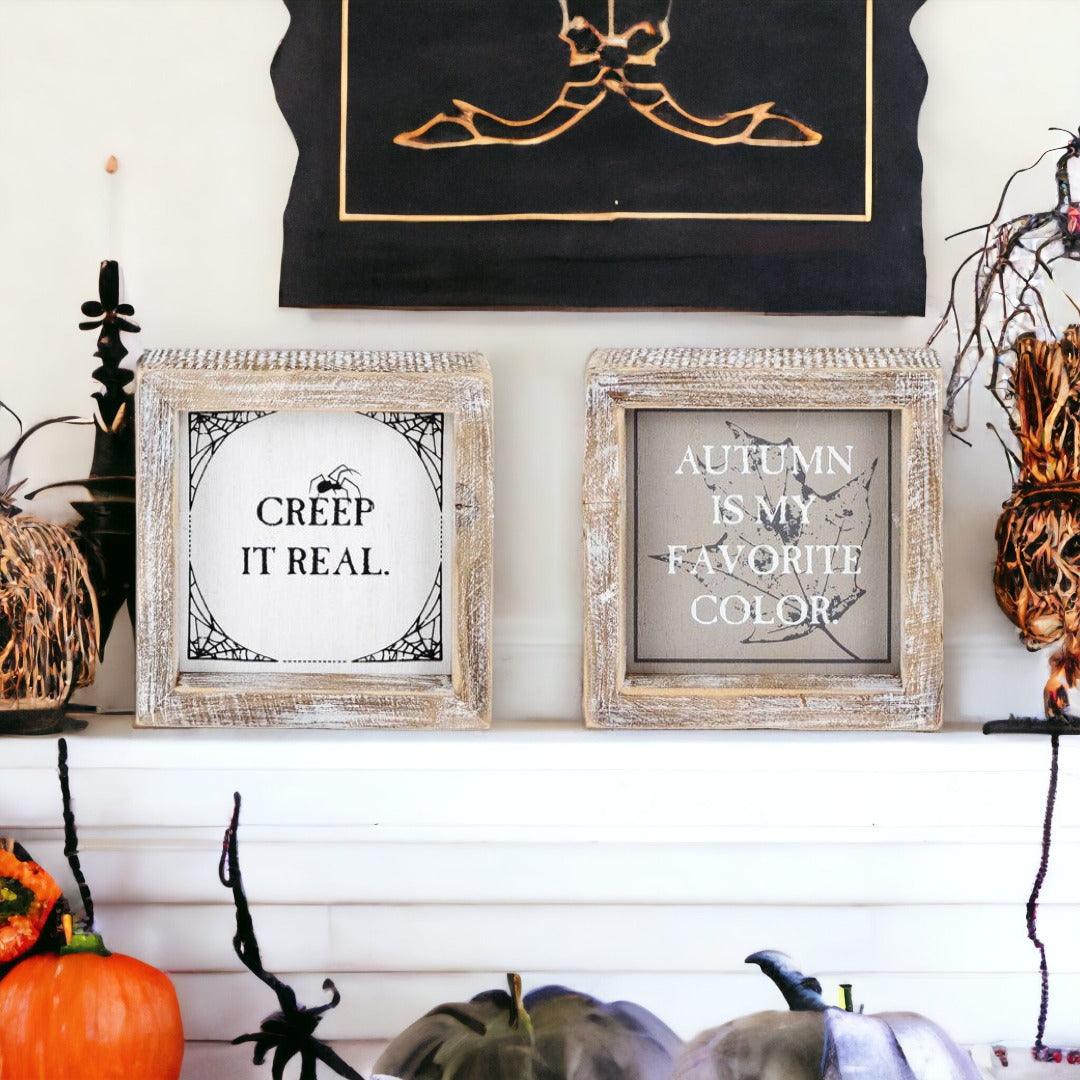 Creep + Autumn | Double-Sided Wood Sign