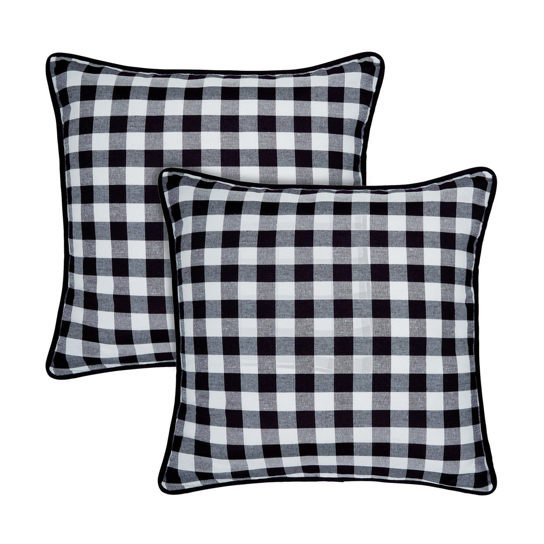Set of 2 Buffalo Check Pillow Covers - 18x18 Inches