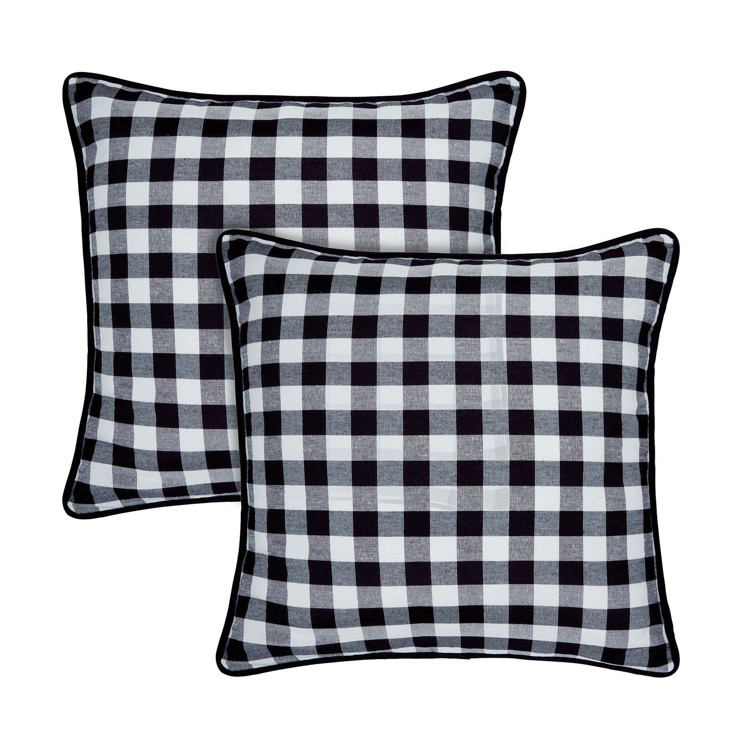 Set of 2 Buffalo Check Pillow Covers - 18x18 Inches