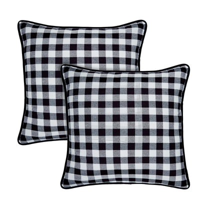 Set of 2 Buffalo Check Pillow Covers - 18x18 Inches