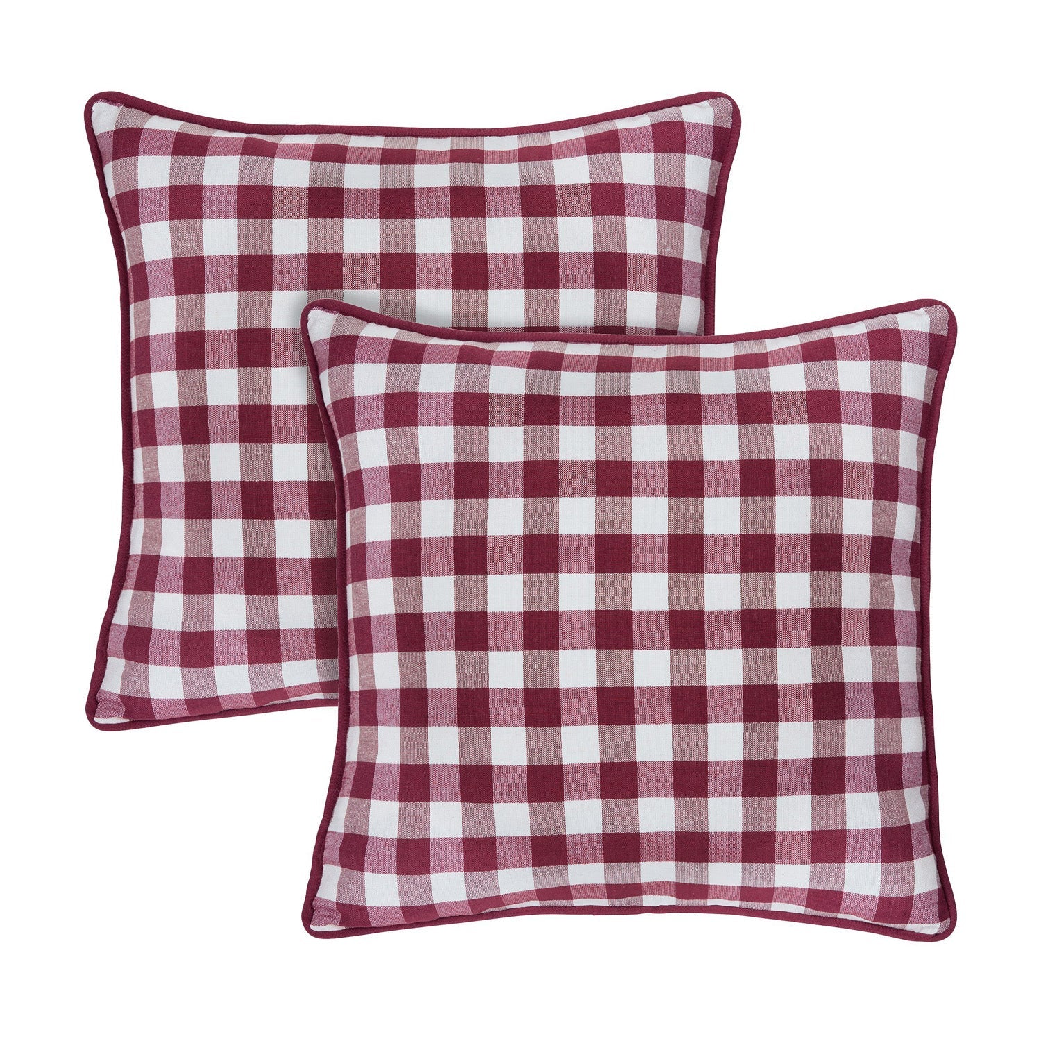 Set of 2 Buffalo Check Pillow Covers - 18x18 Inches
