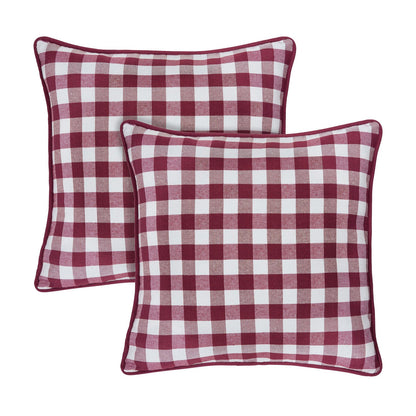 Set of 2 Buffalo Check Pillow Covers - 18x18 Inches