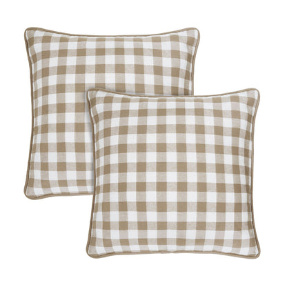 Set of 2 Buffalo Check Pillow Covers - 18x18 Inches