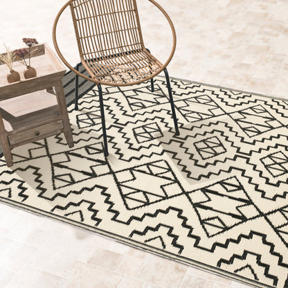 (SALE) Kilimanjaro - Black Reversible Outdoor Rug