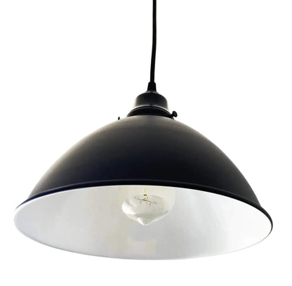 Large Black Enamel Farmhouse Pendant Light