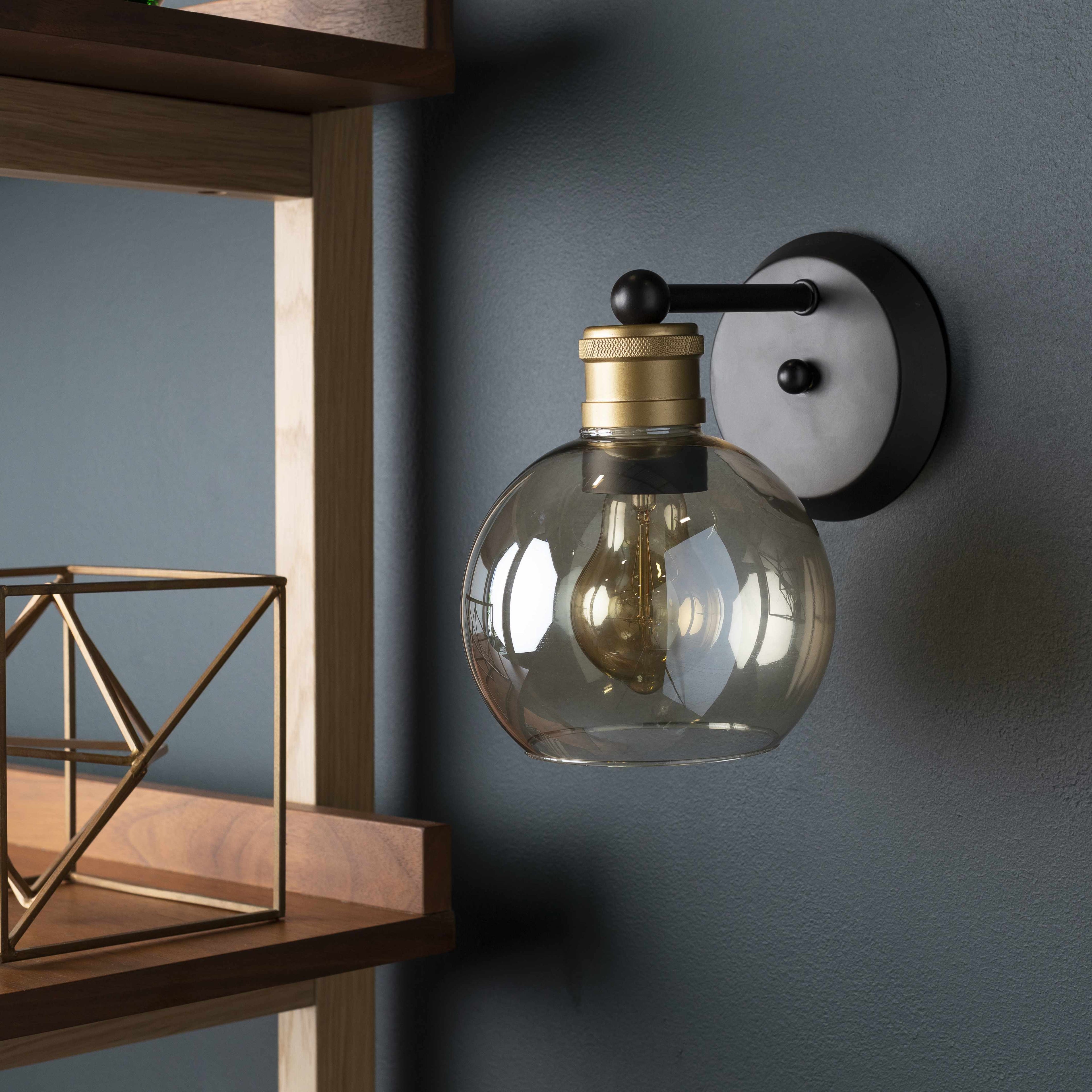 Leabrook Black and Bronze Metal Wall Sconce