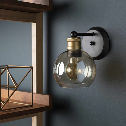 Leabrook Black and Bronze Metal Wall Sconce