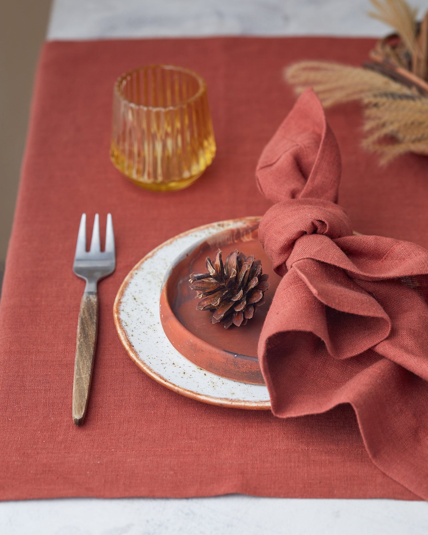 Linen Bundle: Runner &amp; 6 Napkins (Russet)