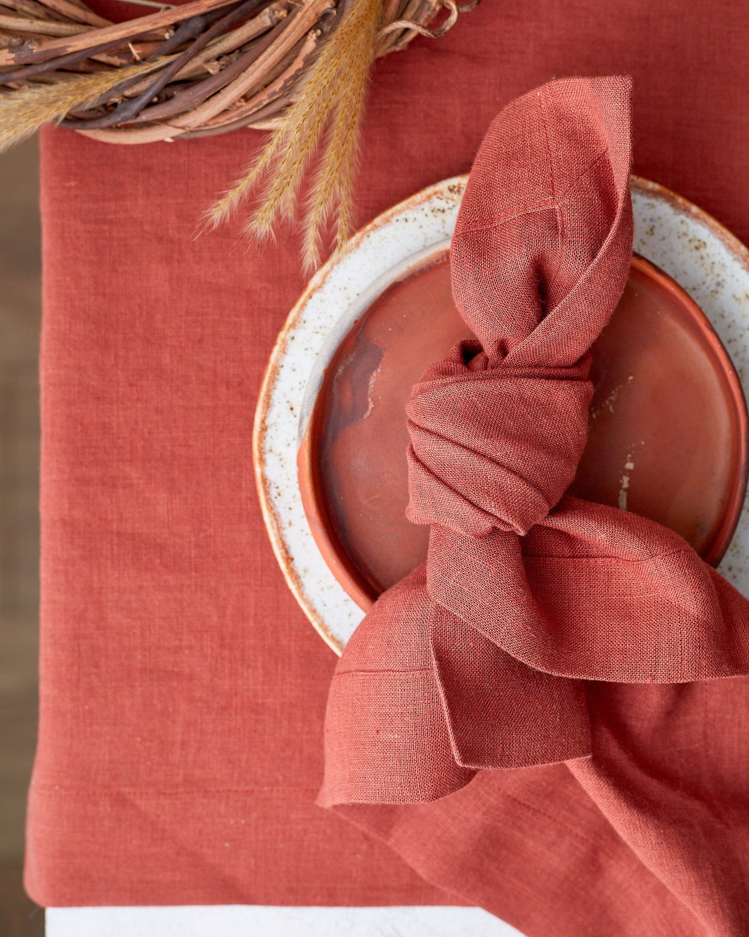 Linen Bundle: Runner &amp; 6 Napkins (Russet)
