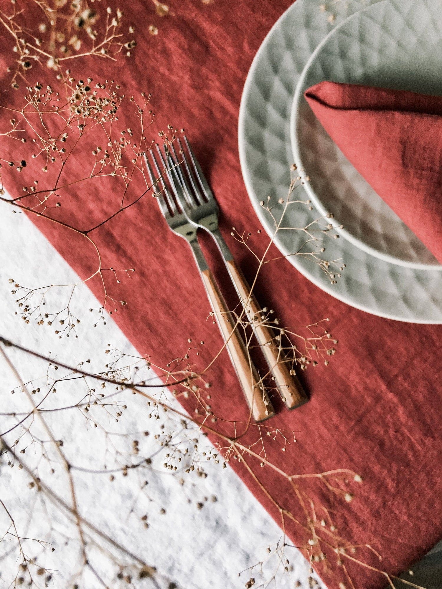 Linen Bundle: Runner &amp; 6 Napkins (Russet)
