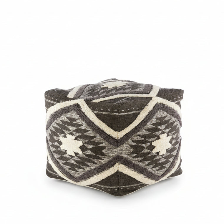 Almondbank Handwoven Cotton Pouf