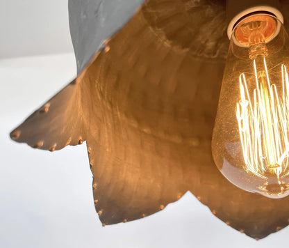Lotus Handcrafted Metal Drum Chandelier