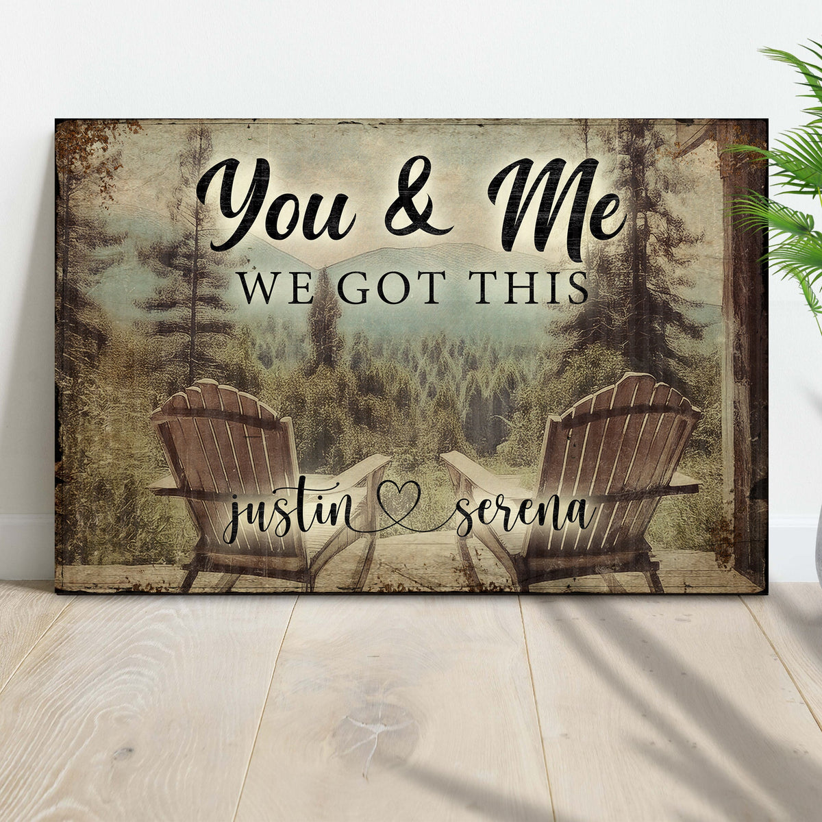 Personalized Cabin Forest Themed "We Got This" Couple Sign