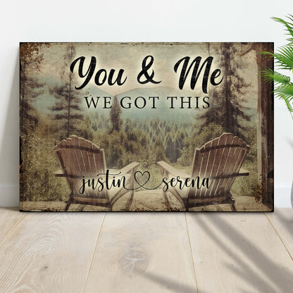 Personalized Cabin Forest Themed "We Got This" Couple Sign