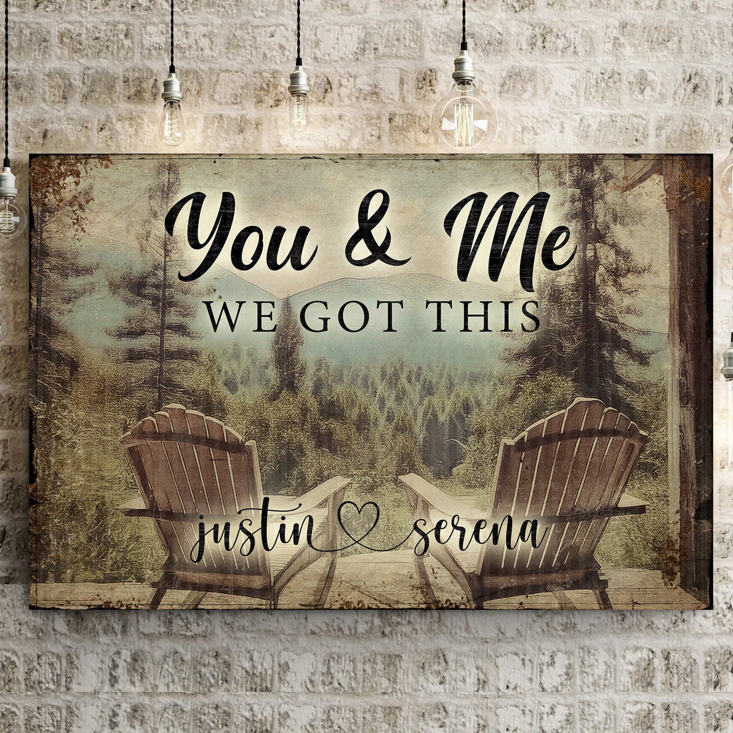 Personalized Cabin Forest Themed "We Got This" Couple Sign