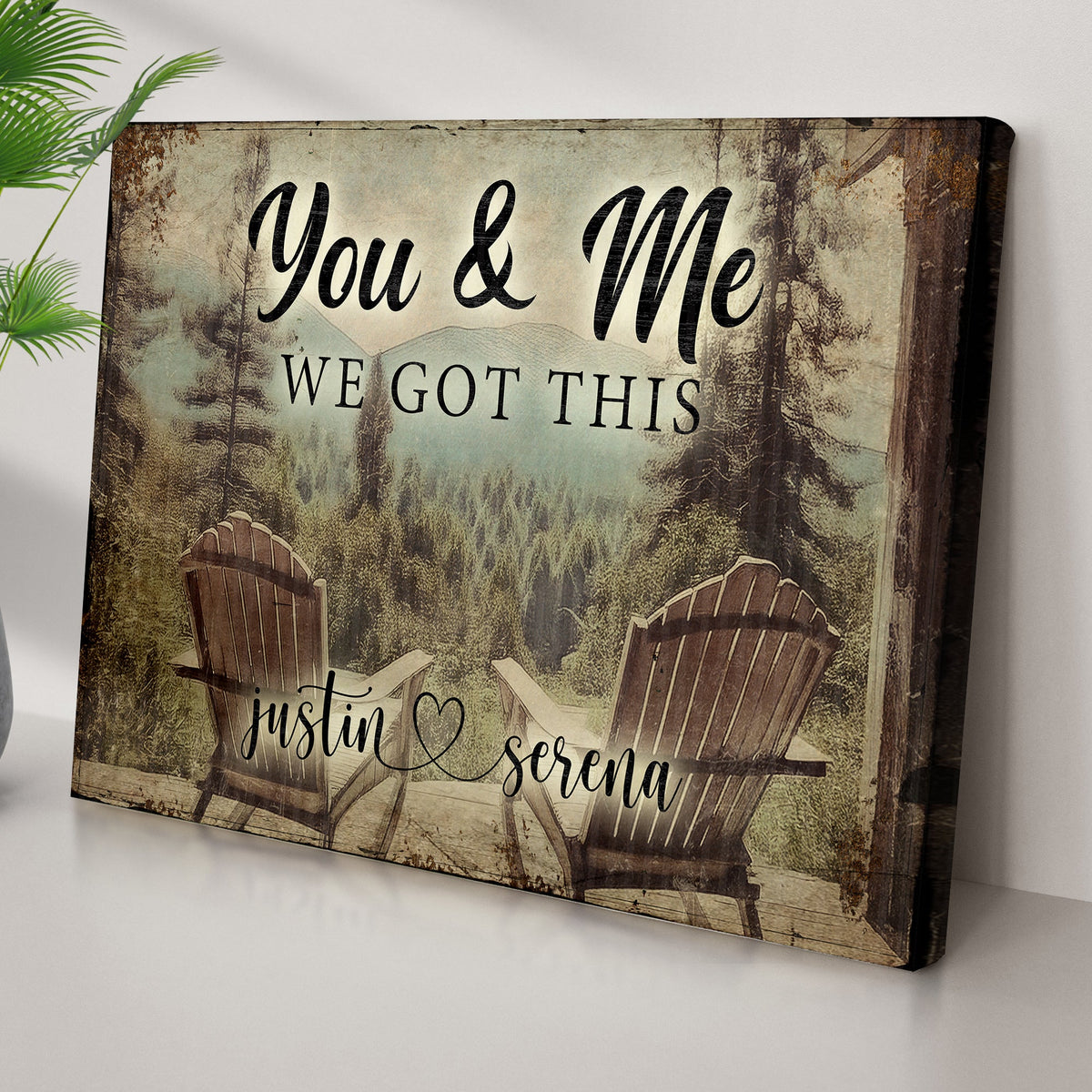 Personalized Cabin Forest Themed "We Got This" Couple Sign