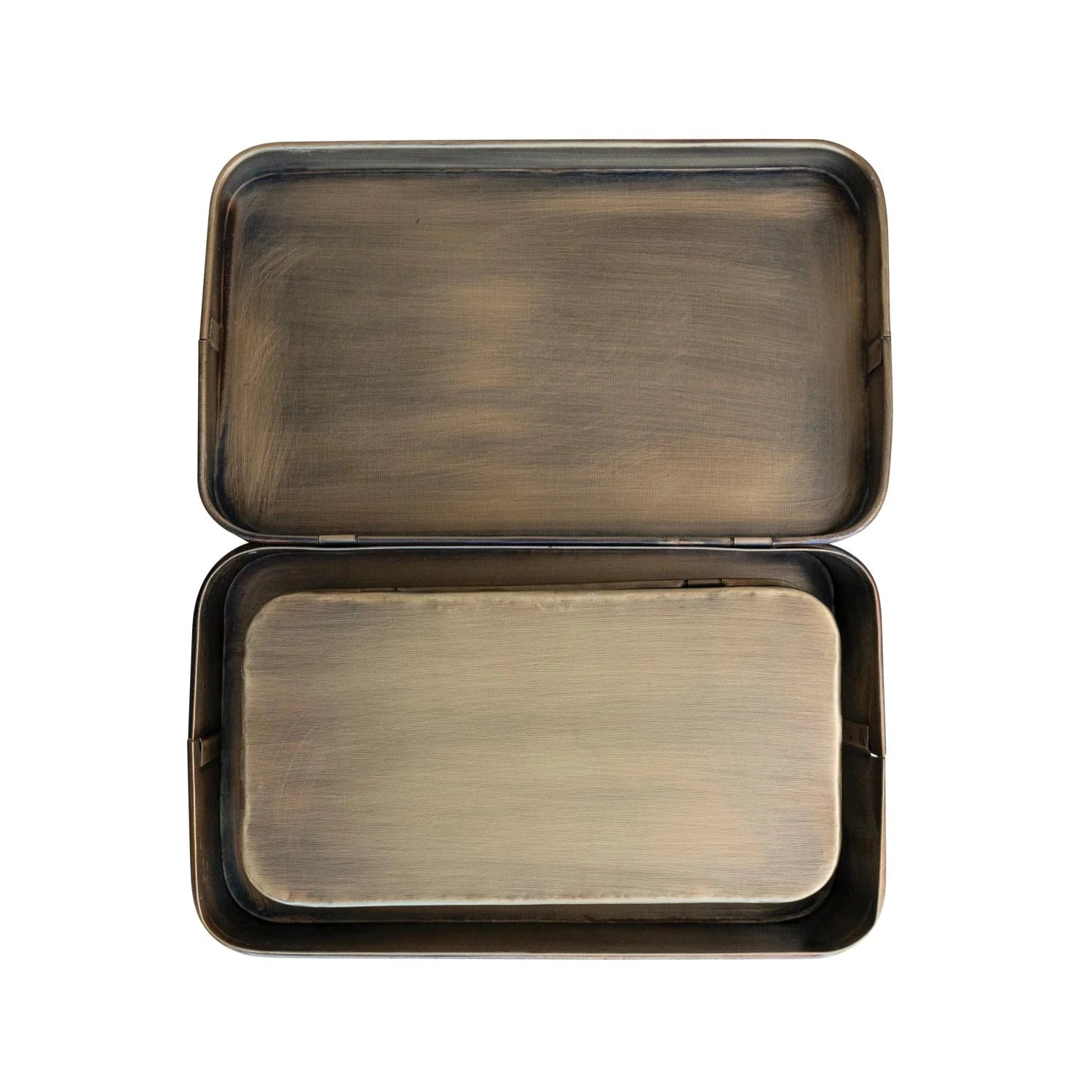 Antique Brass Boxes - Set of 2