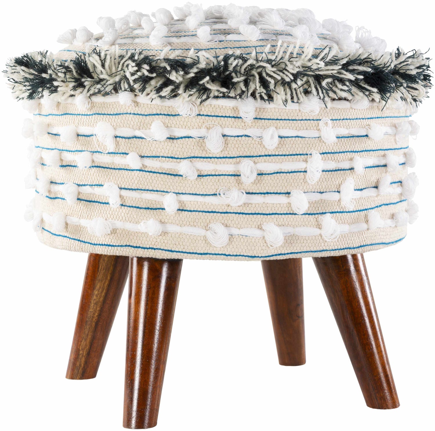 Matagami Hand Woven Stool with Mango Wood Legs