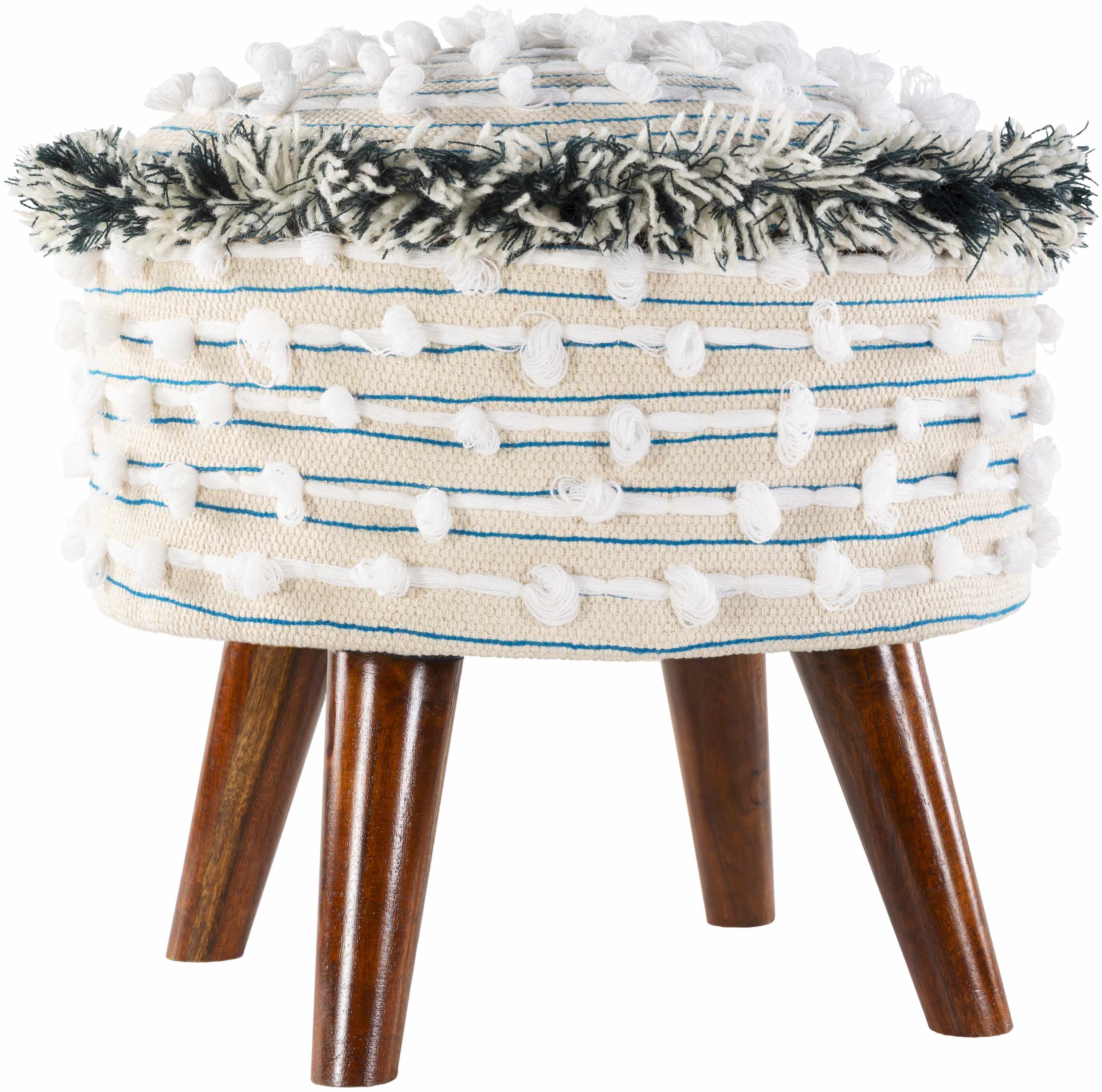 Matagami Hand Woven Stool with Mango Wood Legs