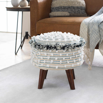Matagami Hand Woven Stool with Mango Wood Legs