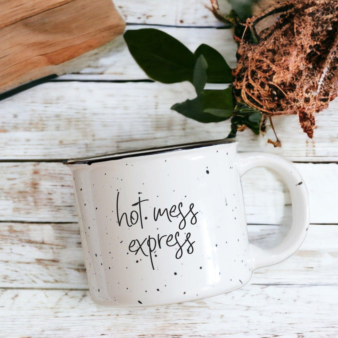 Hot Mess Express Black Rim Campfire Mug