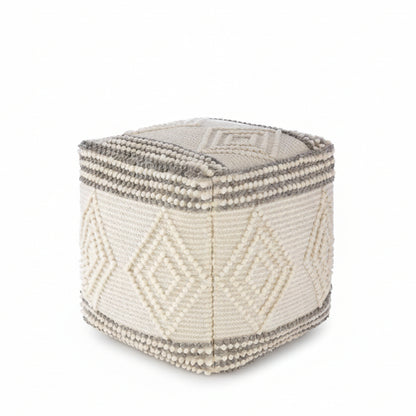 Murgon Cream W Wool Pouf