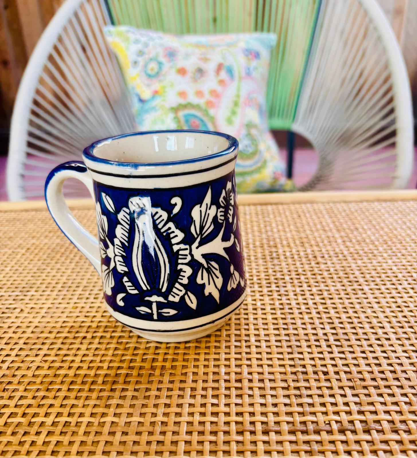 Hand Painted Ceramic Coffee &amp; Tea Mugs - Set of 2