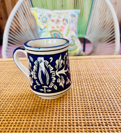 Hand Painted Ceramic Coffee &amp; Tea Mugs - Set of 2