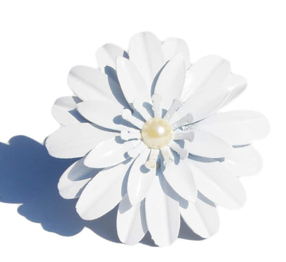 Set of 12 White Floral Napkin Rings