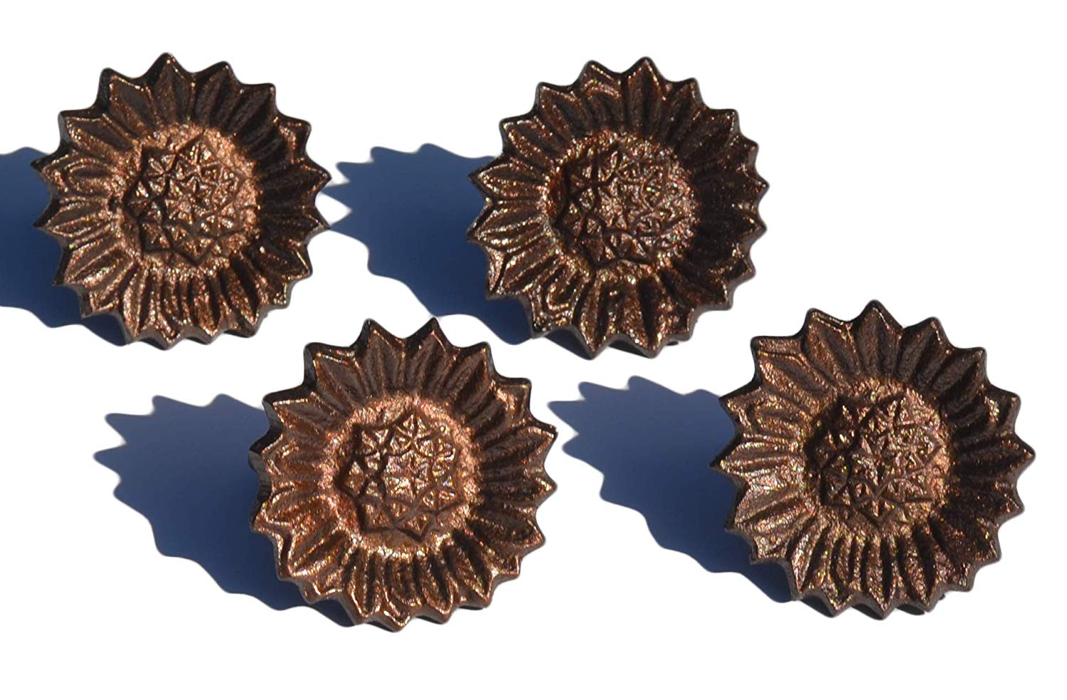 Sunflower Antique Bronze Napkin Rings - Set of 4