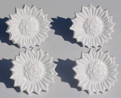 White Sunflower Napkin Rings - Set of 4